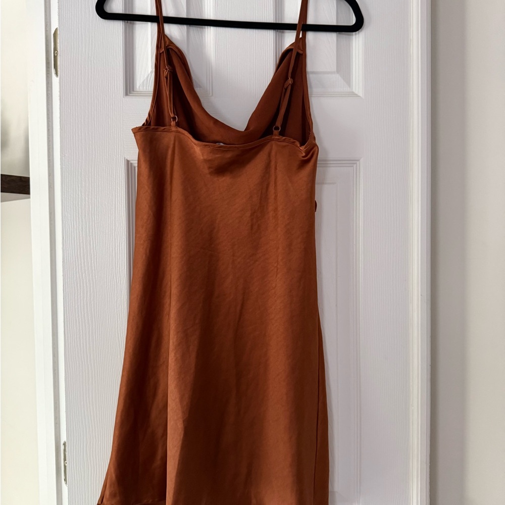 Motel Rocks Satin Rust Dress - Picture 2 of 2